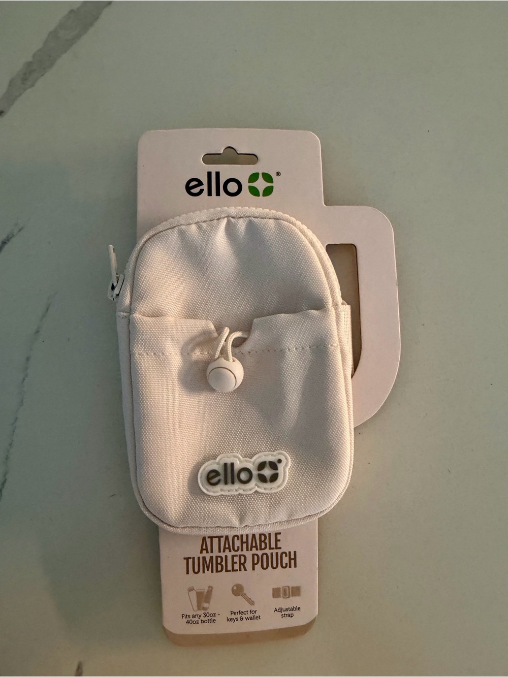 ello White Attachable Tumbler Pouch – Compact Clip-On Accessory